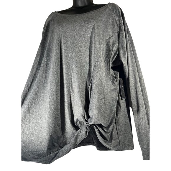Tahari Sport Top Long Sleeve Tunic Athletic Shirt Side Knot Womens 3X TShirt - Picture 4 of 8